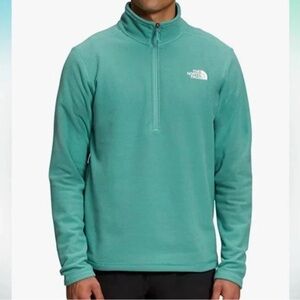 The North Face Textured Cap Rock Quarter-Zip Fleece Wasabi - L